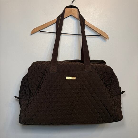 Vera Bradley Women's Quilted Weekender Large Duffle Bag Brown - Picture 1 of 11
